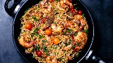 Лапша с креветками